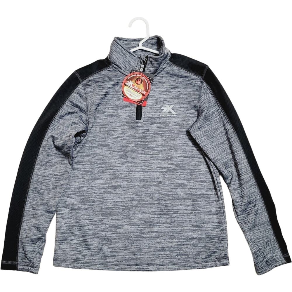 ZeroXposur ZX Dri-Tech Boy Long Sleeve Shirt Size M (10-12)‎ Gray polyester